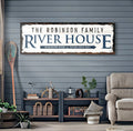 Family River House Arrow Sign by Tailored Canvases