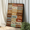 Family Rules Sign by Tailored Canvases