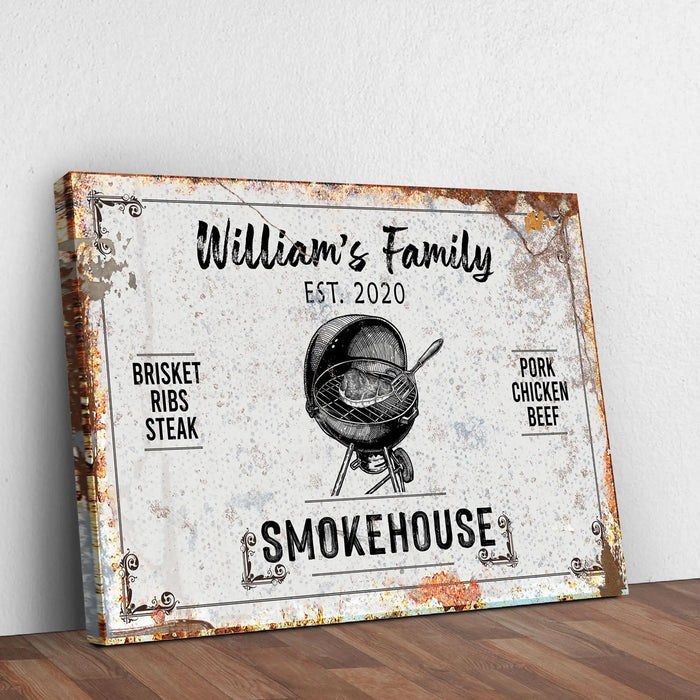 Family Smokehouse Sign II by Tailored Canvases