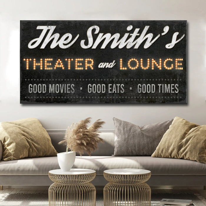 Family Theater and Lounge Sign III by Tailored Canvases