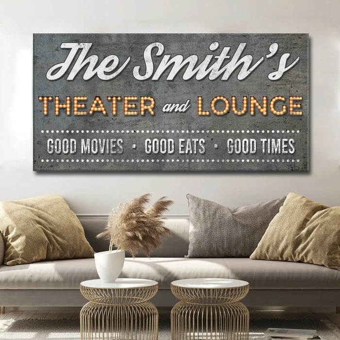 Family Theater and Lounge Sign V by Tailored Canvases