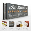 Family Theater and Lounge Sign V by Tailored Canvases