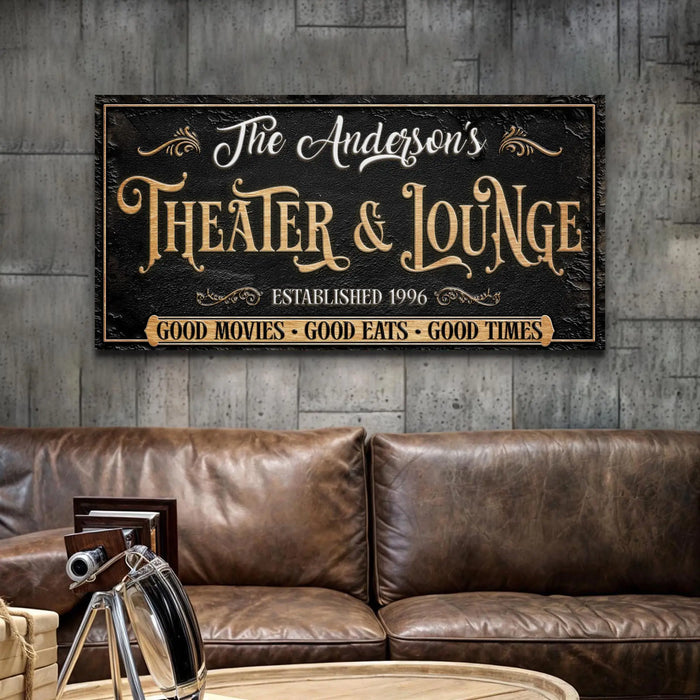 Family Theater And Lounge Sign VI by Tailored Canvases