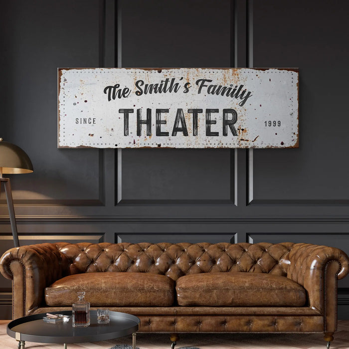 Family Theater Sign by Tailored Canvases