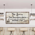 Family Thirst Parlor Happily Hosting Sign by Tailored Canvases