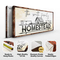 Family Vintage Rust Homestead Sign by Tailored Canvases