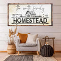 Family Vintage Rust Homestead Sign by Tailored Canvases