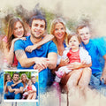 Family Watercolor Portrait Custom Wall Art by Tailored Canvases