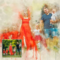 Family Watercolor Portrait Custom Wall Art by Tailored Canvases
