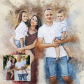 Family Watercolor Portrait Custom Wall Art by Tailored Canvases