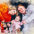 Family Watercolor Portrait Custom Wall Art by Tailored Canvases