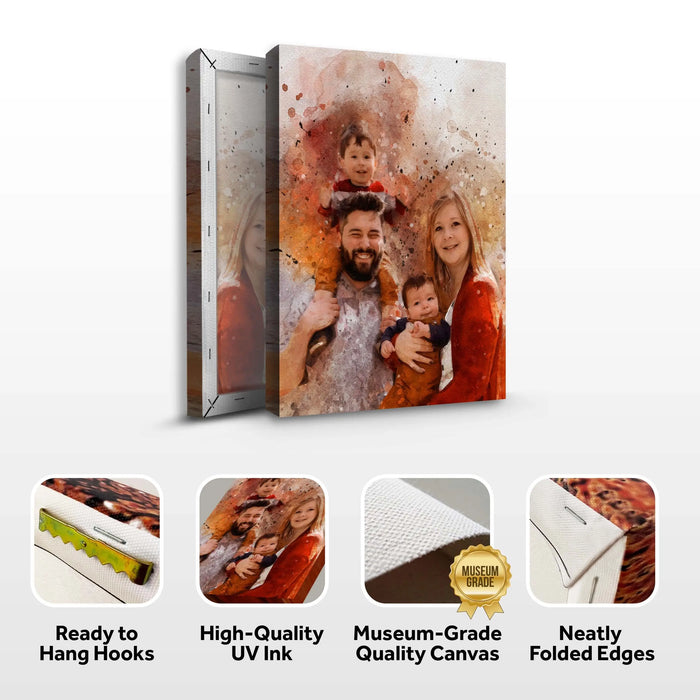 Family Watercolor Portrait Sign by Tailored Canvases