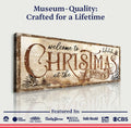 Family Welcome To Christmas Sign by Tailored Canvases