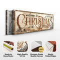 Family Welcome To Christmas Sign by Tailored Canvases