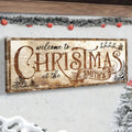 Family Welcome To Christmas Sign by Tailored Canvases
