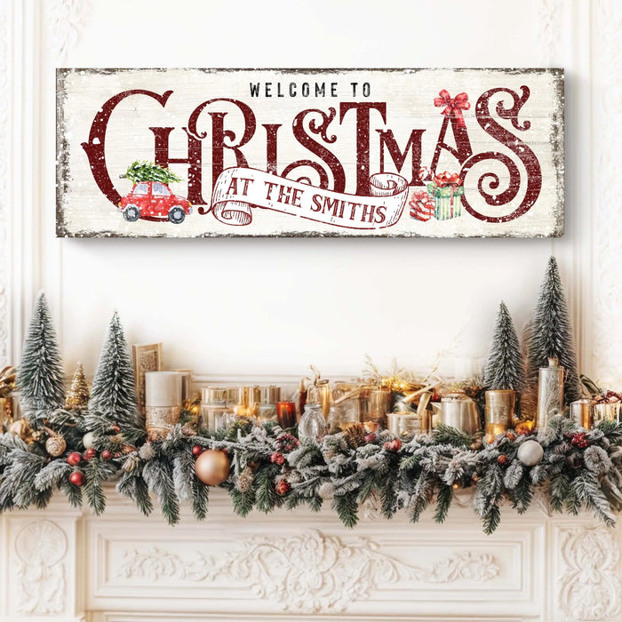 Family Welcome To Christmas Sign II by Tailored Canvases
