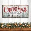 Family Welcome To Christmas Sign IV by Tailored Canvases