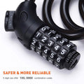Famistar 4 Feet 5 Digit Resettable Combination Coiling Bike Chain Lock by DailySale