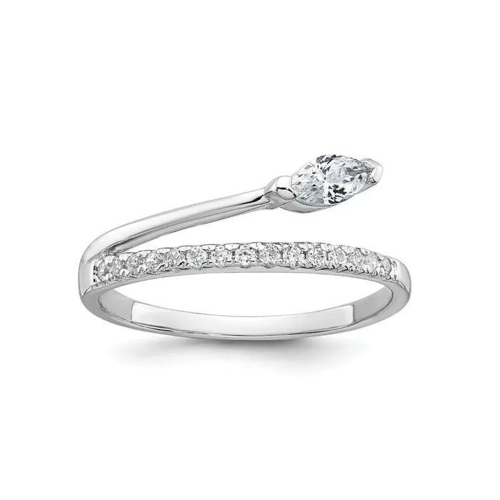Fancy Cubic Zirconia Fashion Snake Pave Ring by Fine Color Jewels