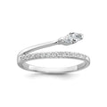 Fancy Cubic Zirconia Fashion Snake Pave Ring by Fine Color Jewels