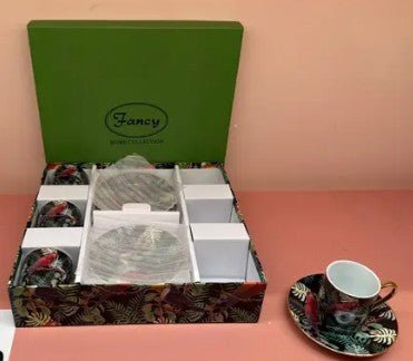 Fancy Home Collection Dessert Coffee Set, 6 Cups & Plates by Price Is Right Miami