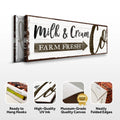 Farm Fresh Milk And Cream Co Sign by Tailored Canvases