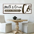 Farm Fresh Milk And Cream Co Sign by Tailored Canvases