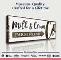 Farm Fresh Milk And Cream Co Sign by Tailored Canvases