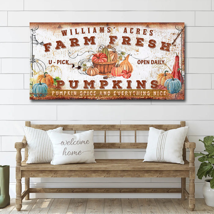 Farm Fresh Pumpkins Sign by Tailored Canvases