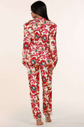 Fasheabe 3pc Flower Print Bandeau Top Pants Set by Fasheabe