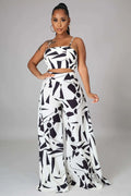 Fasheabe Abstract Shapes Print Pant Set by Fasheabe
