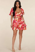 Fasheabe Charming Short Puff Sleeves 2pc Skirt Set by Fasheabe
