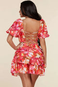 Fasheabe Charming Short Puff Sleeves 2pc Skirt Set by Fasheabe