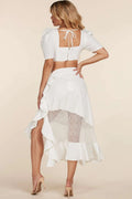 Fasheabe Crop Top 2pc Midi Skirt Set by Fasheabe
