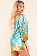 Fasheabe Sequin Pattern Shift Mini Dress - Multi by Fasheabe
