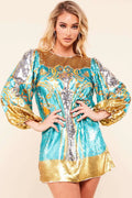 Fasheabe Sequin Pattern Shift Mini Dress - Multi by Fasheabe
