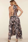 Fasheabe Zebra Print O-ring Maxi Dress by Fasheabe