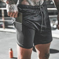 Fashion Men Elastic Waist Sports Shorts with Phone Pocket by DailySale