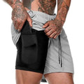Fashion Men Elastic Waist Sports Shorts with Phone Pocket by DailySale