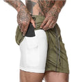 Fashion Men Elastic Waist Sports Shorts with Phone Pocket by DailySale