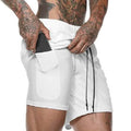 Fashion Men Elastic Waist Sports Shorts with Phone Pocket by DailySale