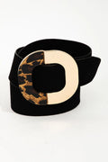 Faux Leather Rounded Square Buckle Belt by Boutique 23