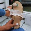 Faux Pearl & Pineapple Decor Toe Post Thong Sandals by DailySale