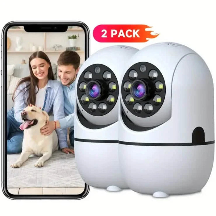 2-Pack: Wireless Security Cameras – 355° Rotation, Night Vision, Motion Detection, Two-Way Audio by DailySale