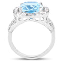 5.17 Carat Genuine Blue Topaz and White Topaz .925 Sterling Silver Ring by Bids.com