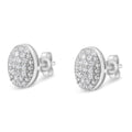Sterling Silver Round Diamond Oval Cluster Earrings (1/2 cttw, I-J Color, I2-I3 Clarity) by Bids.com