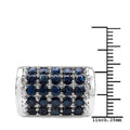 3.51 Carat Genuine Blue Sapphire & White Diamond .925 Sterling Silver Ring by Bids.com
