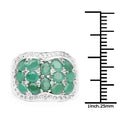 2.20 Carat Genuine Emerald & White Topaz .925 Sterling Silver Ring by Bids.com