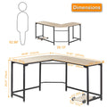 Elephance L-shaped Corner Computer Desk Workstation Wood andMetal Large Size by Vanessa Jane