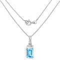 9.99 Carat Genuine Swiss Blue Topaz and White Topaz .925 Sterling Silver Pendant by Bids.com